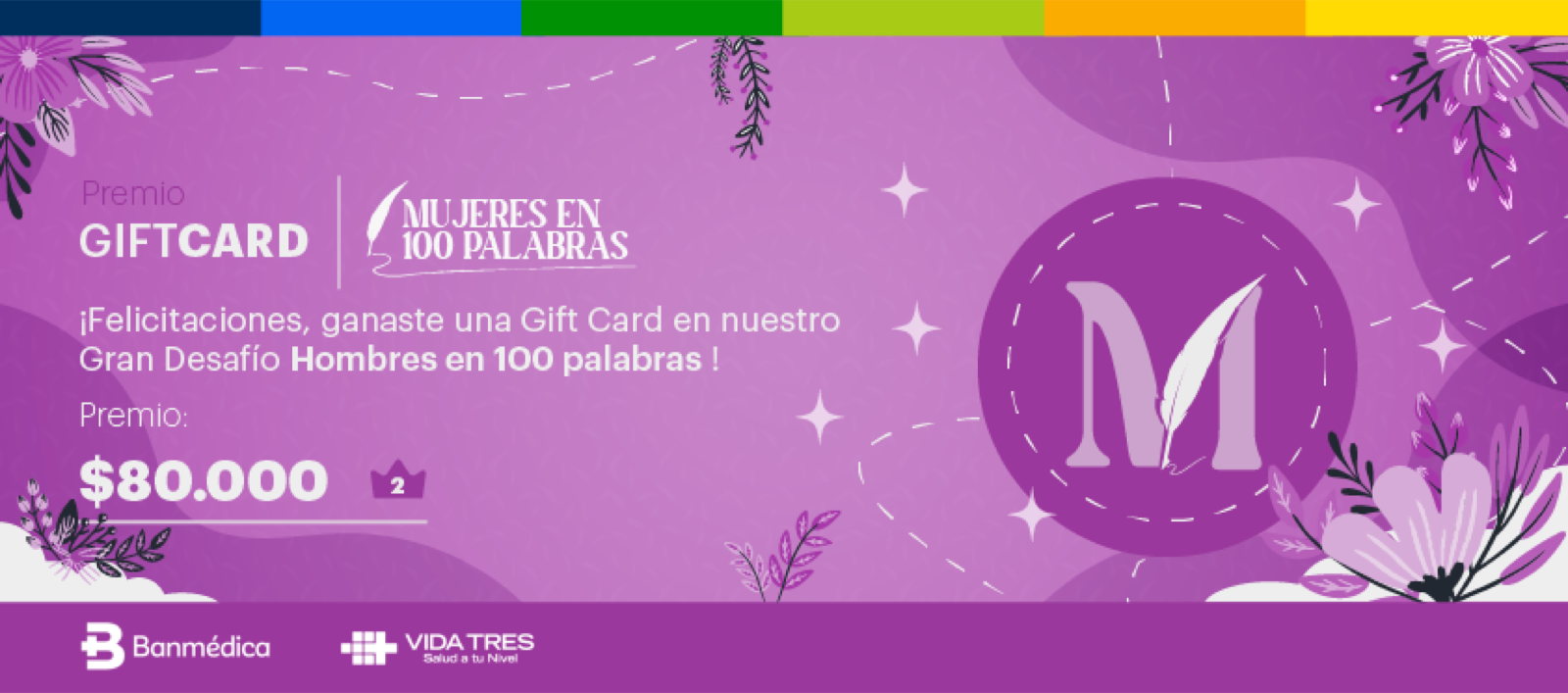 Tarjetón Mujeres en 100 Palabras